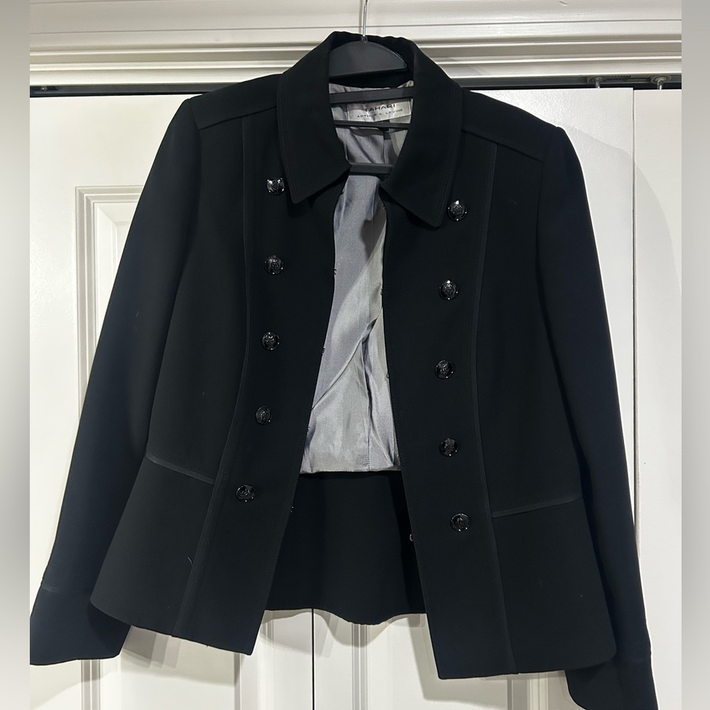 Tahari Black Double-Breasted Women's Blazer Jacket